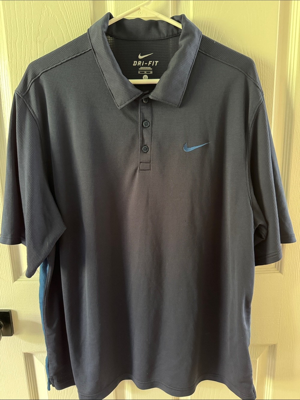 Nike Men's Dri-FIT Polo Shirt in Dark Navy with Blue Swoosh